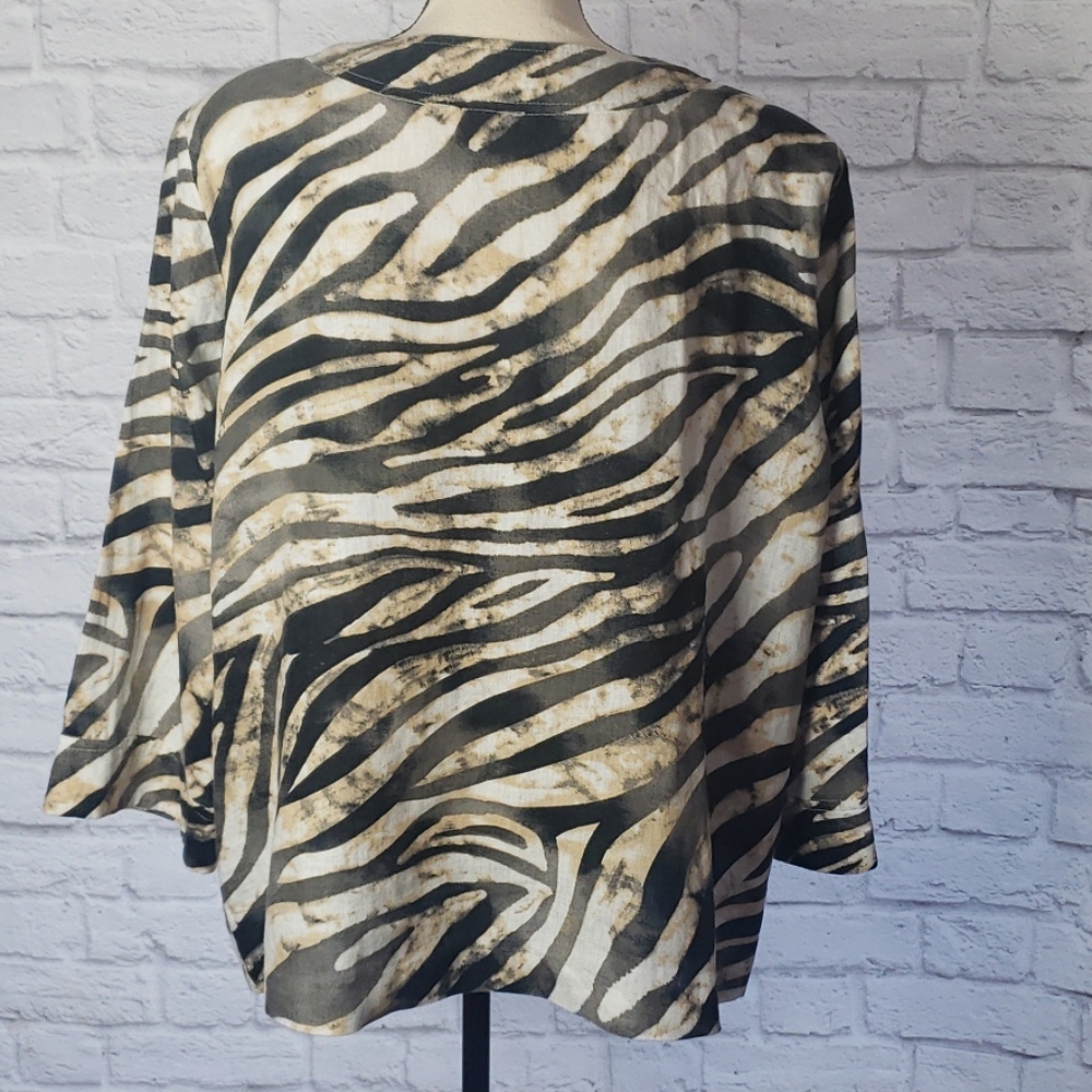 JM Collection Linen Jacket - Picture 3 of 7